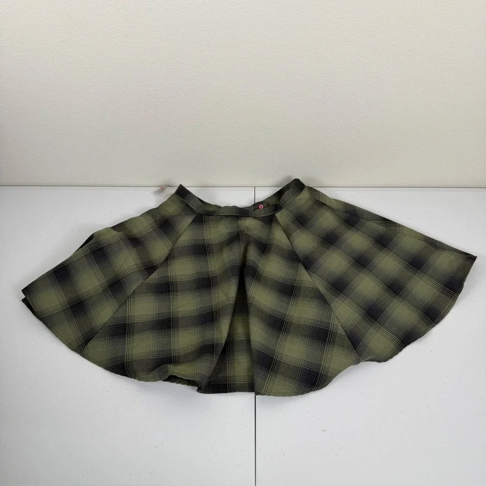 DIXXON Flannel Co Huntress Plaid Flannel Circle Skirt Womens XS Y2K‎ Academia